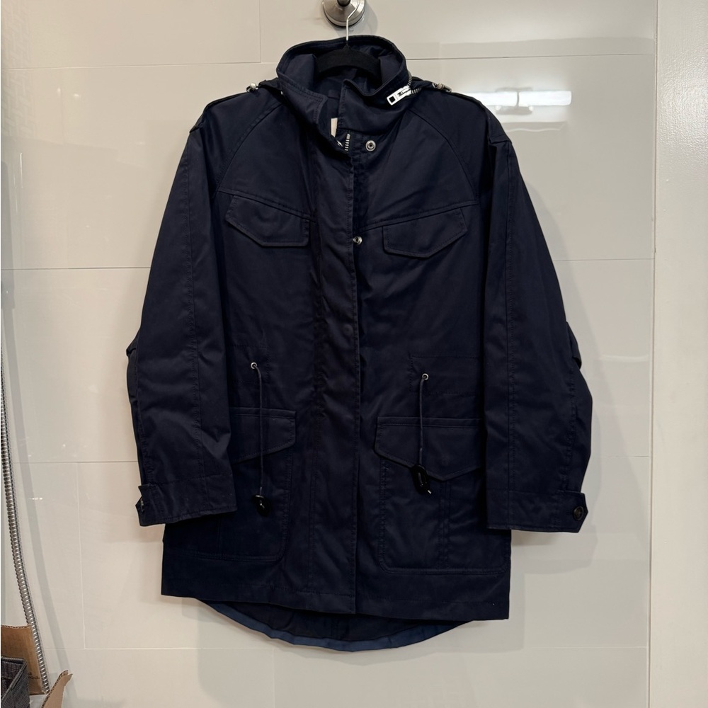 Coach Jacket Navy XS Removable Liner Hooded  NWOT - Picture 4 of 12